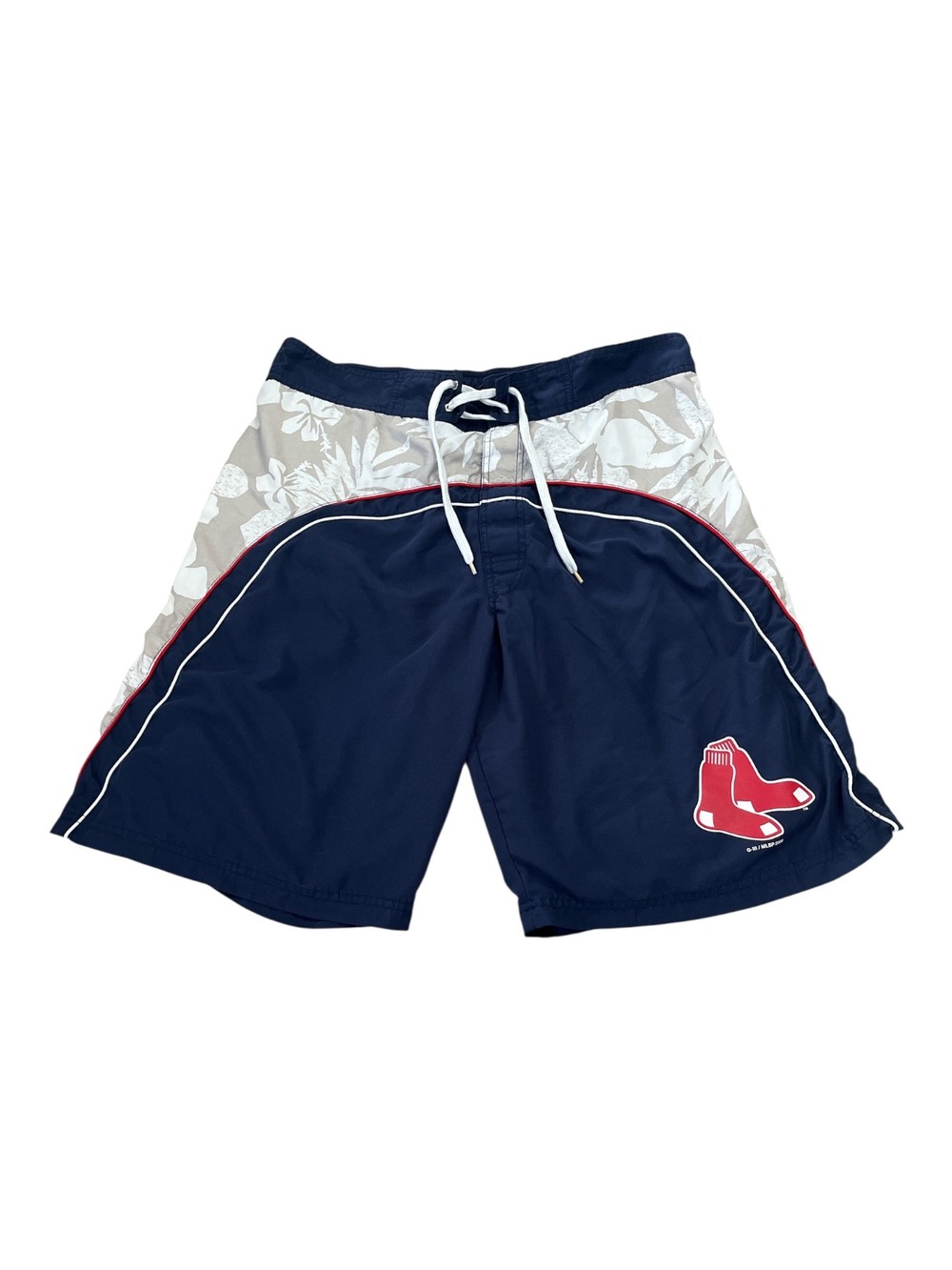 Boston Red Sox G-III Carl Banks Swim Trunks Mens L 2009 MLB Floral Board Shorts